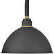 Foundry Dome Outdoor Barn Light in Textured Black, Gooseneck