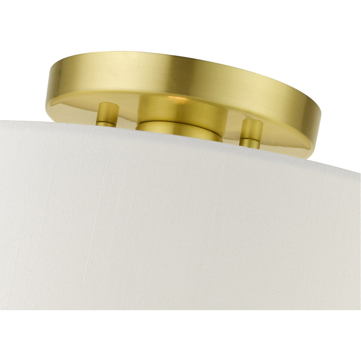 Meridian 1 Light 13 inch Satin Brass Semi Flush Ceiling Light