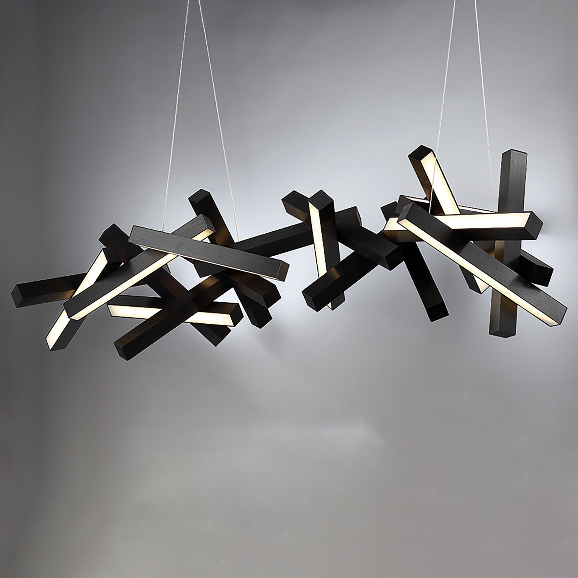 Chaos LED 72 inch Black Chandelier Ceiling Light in 19, 72in.