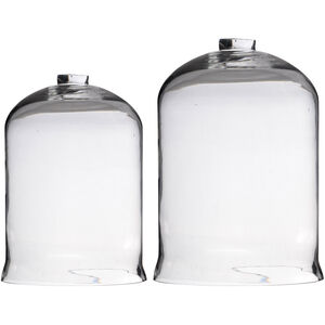 Open-Top Clear Glass Dome, Set of 2
