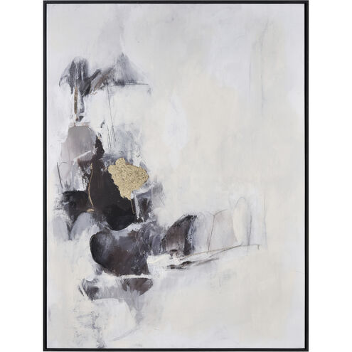 Tempest II Off White with Black Framed Wall Art