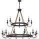 Sienna 20 Light 48 inch Artisan Rust Chandelier Ceiling Light