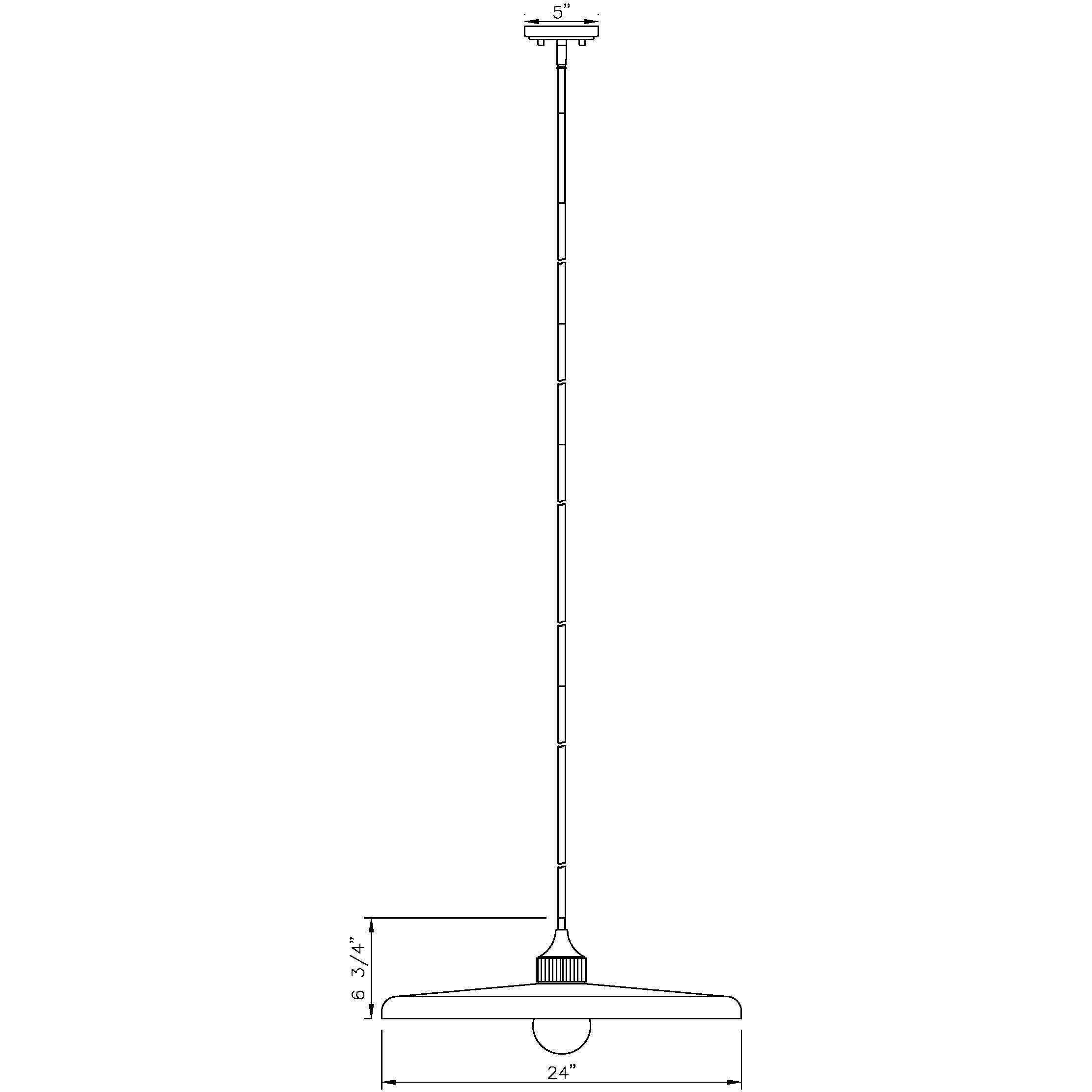 Paloma 1 Light 24 inch Brushed Nickel Pendant Ceiling Light