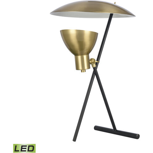 Wyman Square 19 inch 9.00 watt Satin Gold with Matte Black Desk Lamp Portable Light