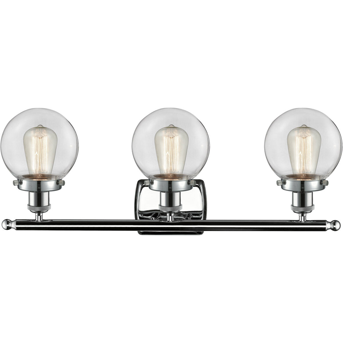 Ballston Beacon 3 Light 26 inch Polished Chrome Bath Vanity Light Wall Light in Clear Glass, Ballston