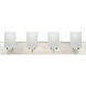 Merry 4 Light 30 inch Brushed Nickel Bath Vanity Light Wall Light