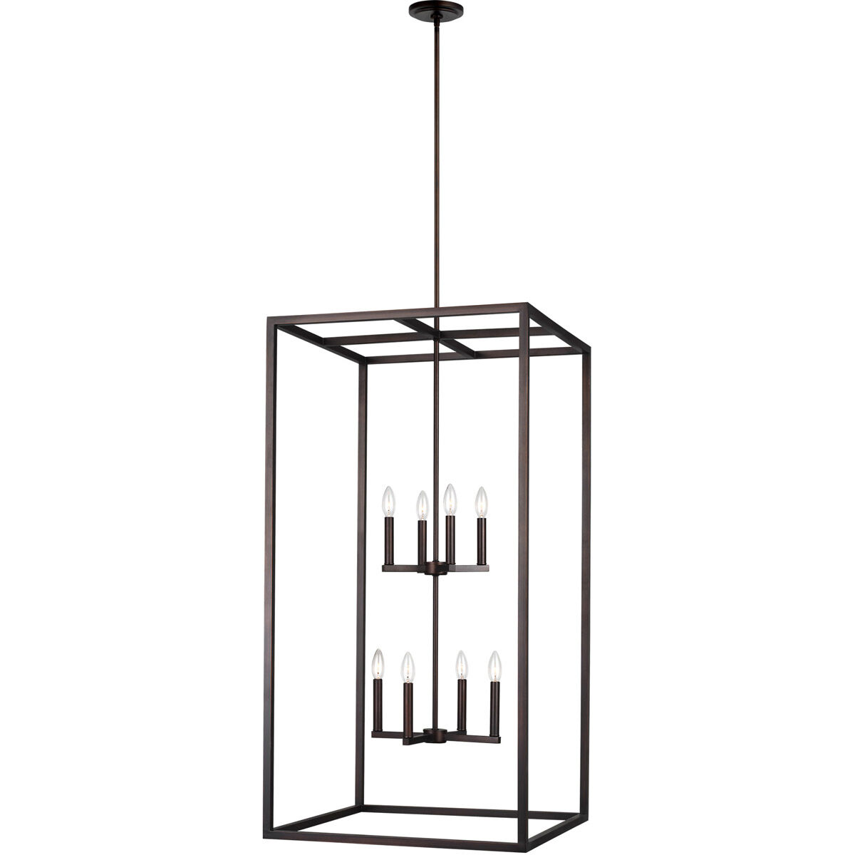 Moffet Street 8 Light 23.5 inch Bronze Foyer Pendant Ceiling Light, Extra Large