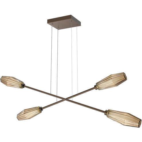 Aalto LED Flat Bronze Linear Multi-Pendant Ceiling Light in 3000K LED, Double Moda