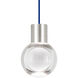 Sean Lavin Mina LED 5 inch Satin Nickel Pendant Ceiling Light in Blue Cord, LED 90 CRI 2200K, 1, Integrated LED
