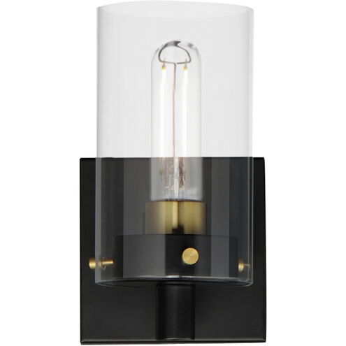 Pinn 1 Light 5 inch Black/Satin Brass Wall Sconce Wall Light