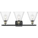 Ballston Ballston Cone LED 28 inch Black Antique Brass Bath Vanity Light Wall Light in Clear Glass