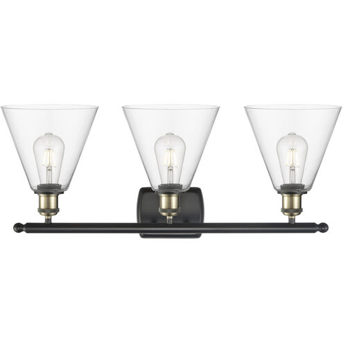 Ballston Ballston Cone LED 28 inch Black Antique Brass Bath Vanity Light Wall Light in Clear Glass