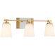 Darby 3 Light 25.25 inch Warm Brass Vanity Light Wall Light