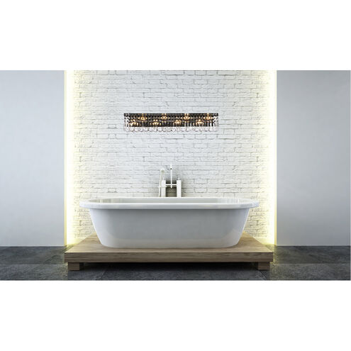 Maxime 8 Light 4.5 inch Black and Clear Wall Sconce Wall Light in Royal Cut