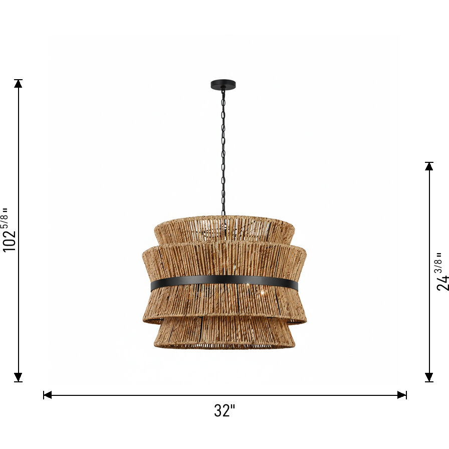 Drew & Jonathan Thurlo 4 Light 32 inch Satin Brass Hanging Shade Pendant Ceiling Light