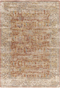 Aspendos 89 X 60 inch Brick Red Rug, Rectangle