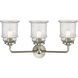 Nouveau Canton LED 24 inch Brushed Satin Nickel Bath Vanity Light Wall Light in Seedy Glass, Nouveau
