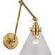 Chapman & Myers Parkington 15.5 inch 15.00 watt Antique-Burnished Brass Double Library Wall Light in Clear Glass