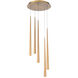 Cascade LED 17 inch Aged Brass Multi-Light Pendant Ceiling Light in 5, Round, 28in.
