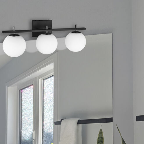 Vivaldi 3 Light 23.75 inch Matte Black Vanity Light Wall Light