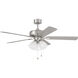 Stellant 52 inch Brushed Nickel with Reversible Silver/Pearl Gray Blades Indoor/Covered Outdoor Ceiling Fan