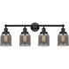 Bell 4 Light 33.5 inch Matte Black Bath Vanity Light Wall Light