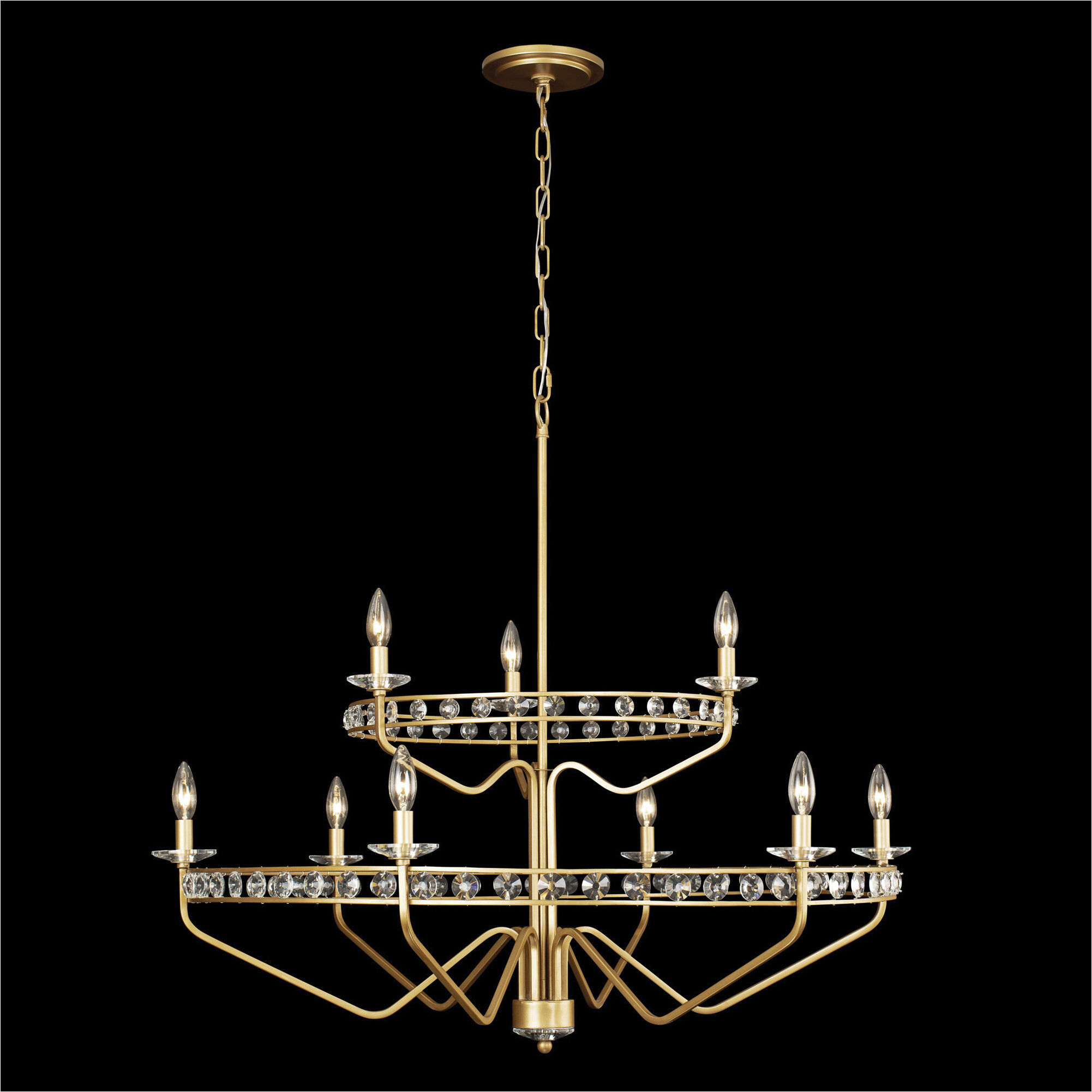 Monroe 9 Light 40 inch Antique Gold Chandelier Ceiling Light