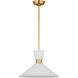 Drew & Jonathan Belcarra 1 Light 15 inch Satin Brass Pendant Ceiling Light