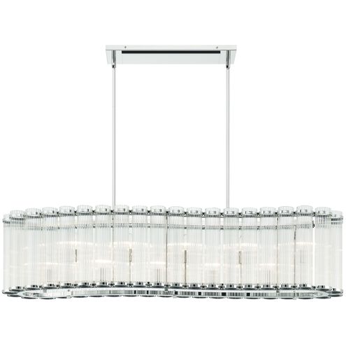 Glasbury Linear Chandelier Ceiling Light in Polished Nickel