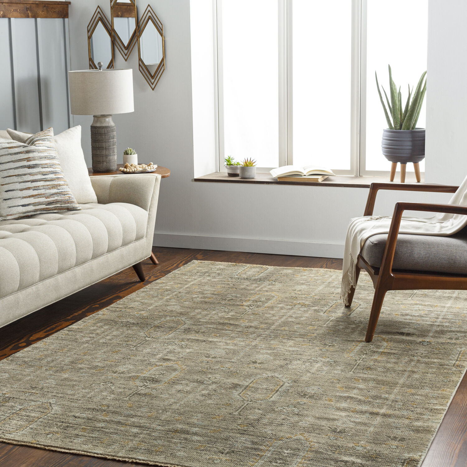 Reign 108 X 72 inch Sage Rug in 6 X 9, Rectangle