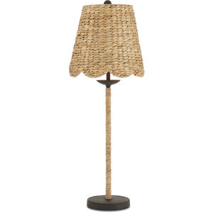 Annabelle 33.5 inch 60.00 watt Natural and Mole Black Table Lamp Portable Light, Suzanne Duin Collection