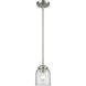 Nouveau Bell LED 5 inch Brushed Satin Nickel Mini Pendant Ceiling Light in Clear, Nouveau