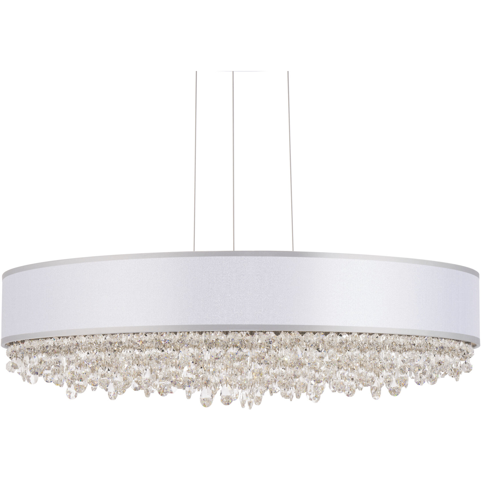 Eclyptix LED LED 24 inch Polished Stainless Steel Pendant Ceiling Light in Wavy Layout, Silver, Wavy Layout