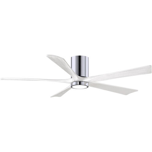 Atlas Irene-5HLK 60 inch Polished Chrome with Matte White Blades Ceiling Fan, Flush Mounted
