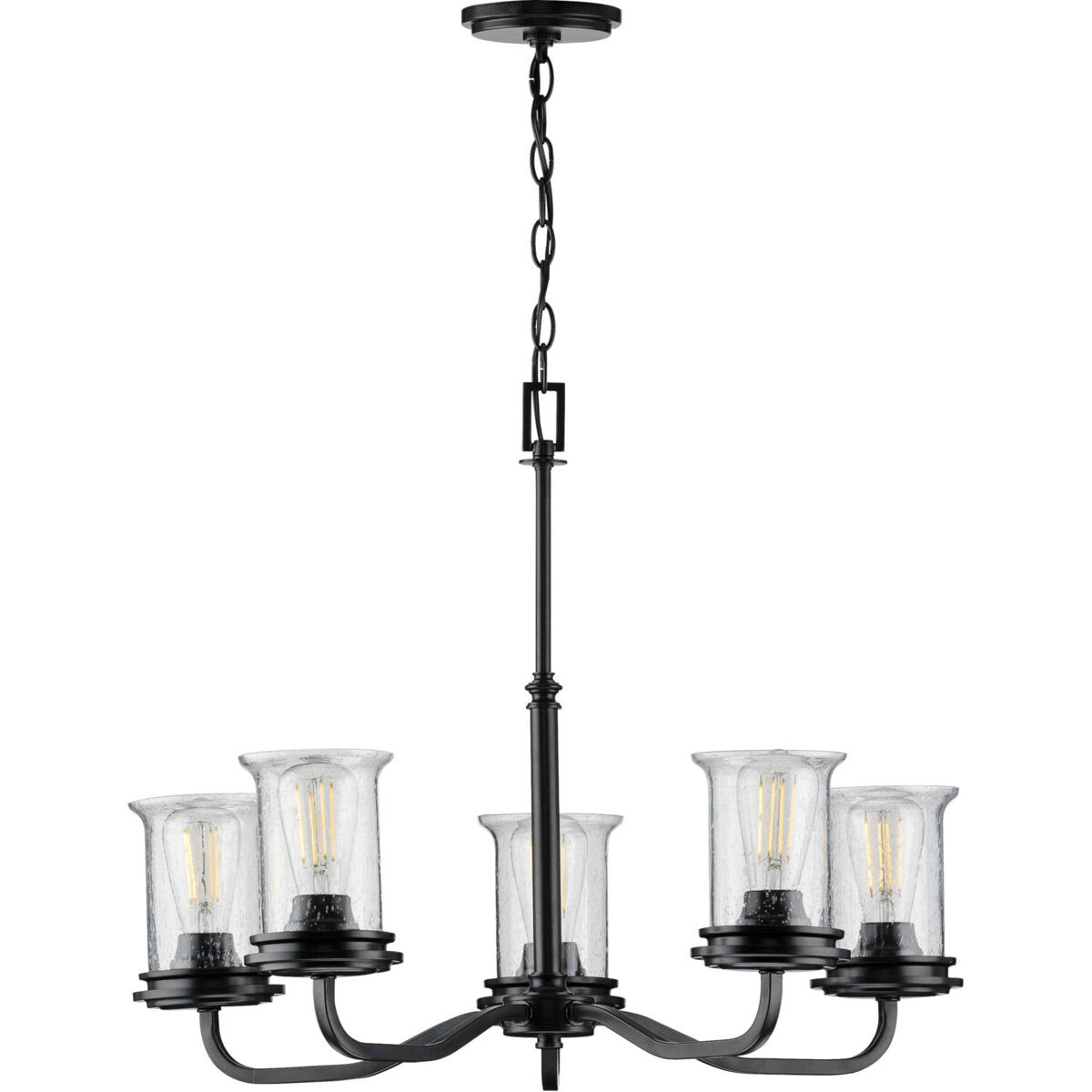 Winslett 5 Light 27 inch Matte Black Chandelier Ceiling Light