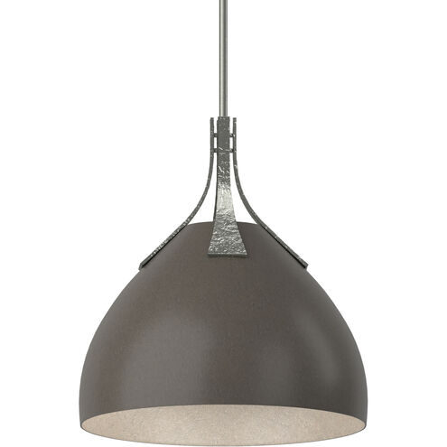 Summit 1 Light 12.8 inch Sterling and Dark Smoke Pendant Ceiling Light in Sterling/Dark Smoke