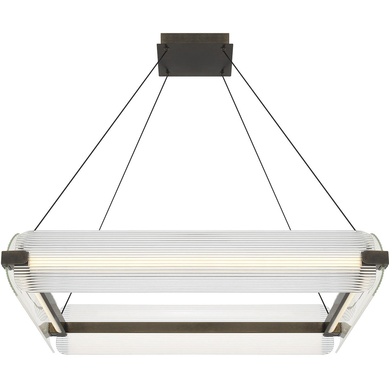 Neoness LED 34.25 inch Weathered Brass Chandelier Ceiling Light in Clear