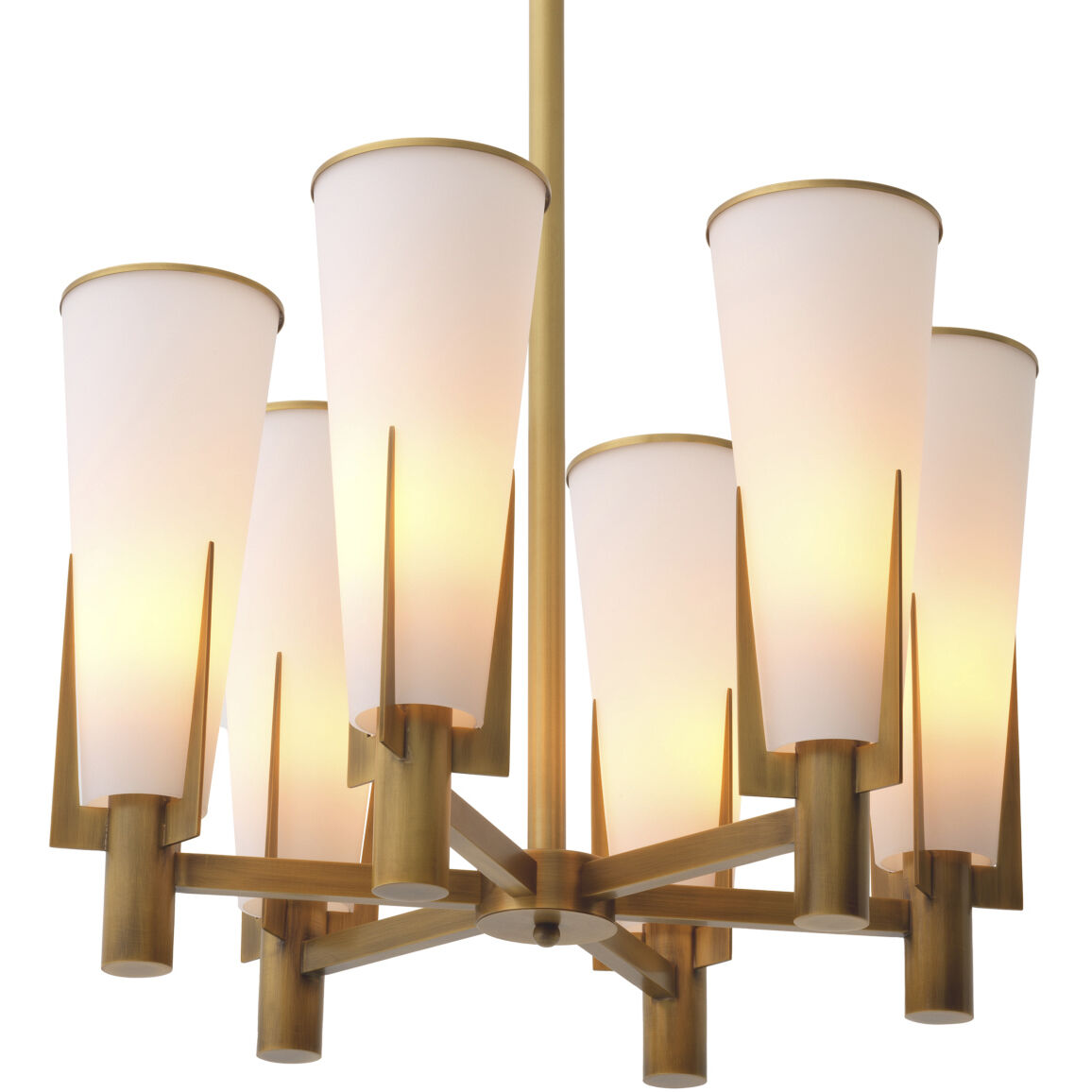 Dino 6 Light 23.62 inch Antique Brass Chandelier Ceiling Light