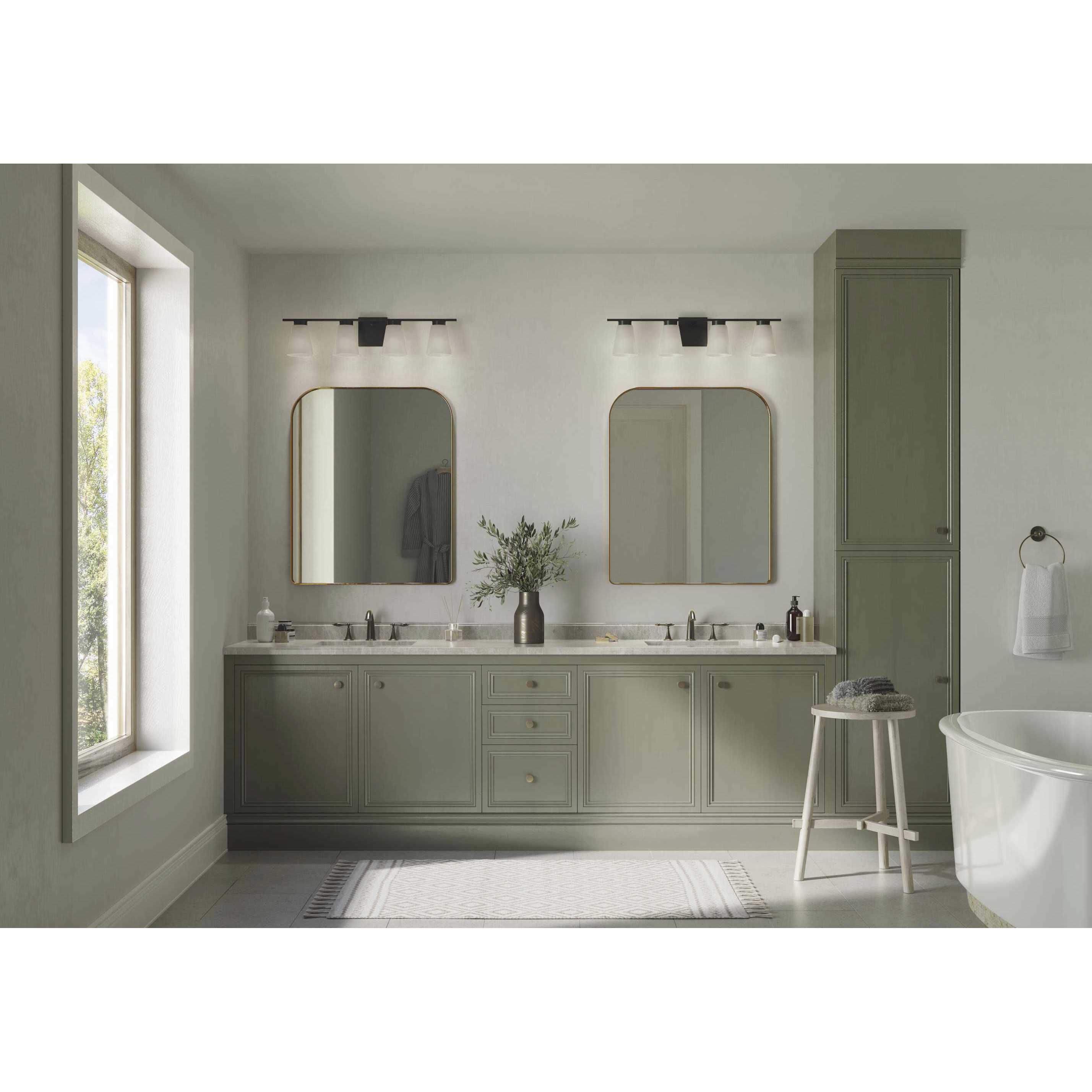 Tanner 4 Light 31.12 inch Matte Black Vanity Light Wall Light