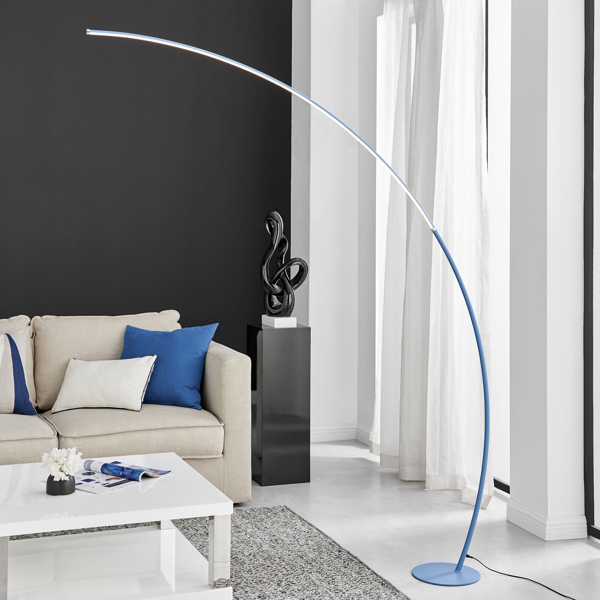 Blue arc floor lamp deals
