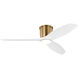 Titus 52 Hugger LED 52 inch Satin Brass with Matte White Blades Indoor/Outdoor Ceiling Fan