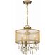 Hampton 3 Light 14 inch Antique Brass Mini Chandelier Ceiling Light