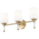 Henri 3 Light 24 inch Modern Gold Bathroom Vanity Wall Light