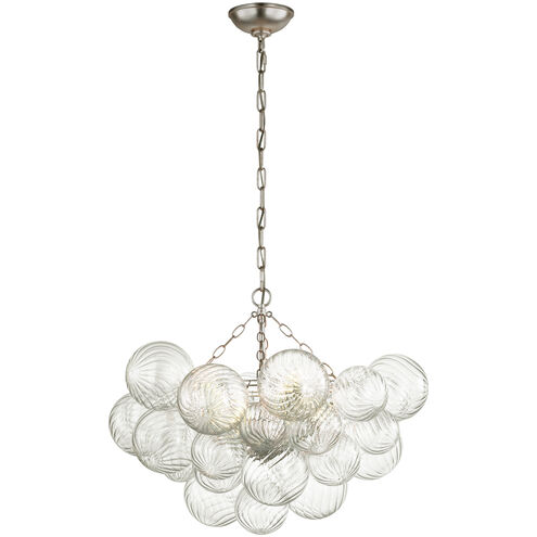 Julie Neill Talia LED 29.25 inch Burnished Silver Leaf and Clear Swirled Glass Chandelier Ceiling Light, Medium