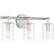 Hailie 3 Light 20 inch Satin Nickel Vanity Light Wall Light
