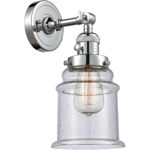 Franklin Restoration Canton 1 Light 7 inch Polished Chrome Sconce Wall Light in Seedy Glass, Franklin Restoration