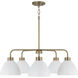 Ross 5 Light 30 inch Aged Brass Chandelier Ceiling Light