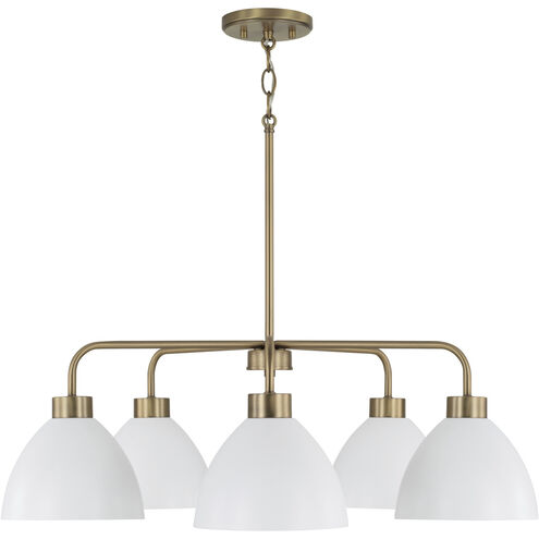 Ross 5 Light 30 inch Aged Brass Chandelier Ceiling Light