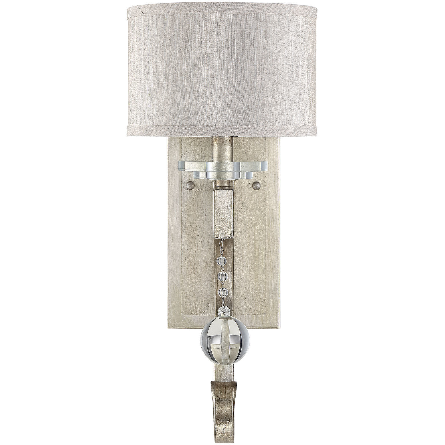 Rosendal 1 Light 7.5 inch Silver Sparkle Wall Sconce Wall Light, Essentials