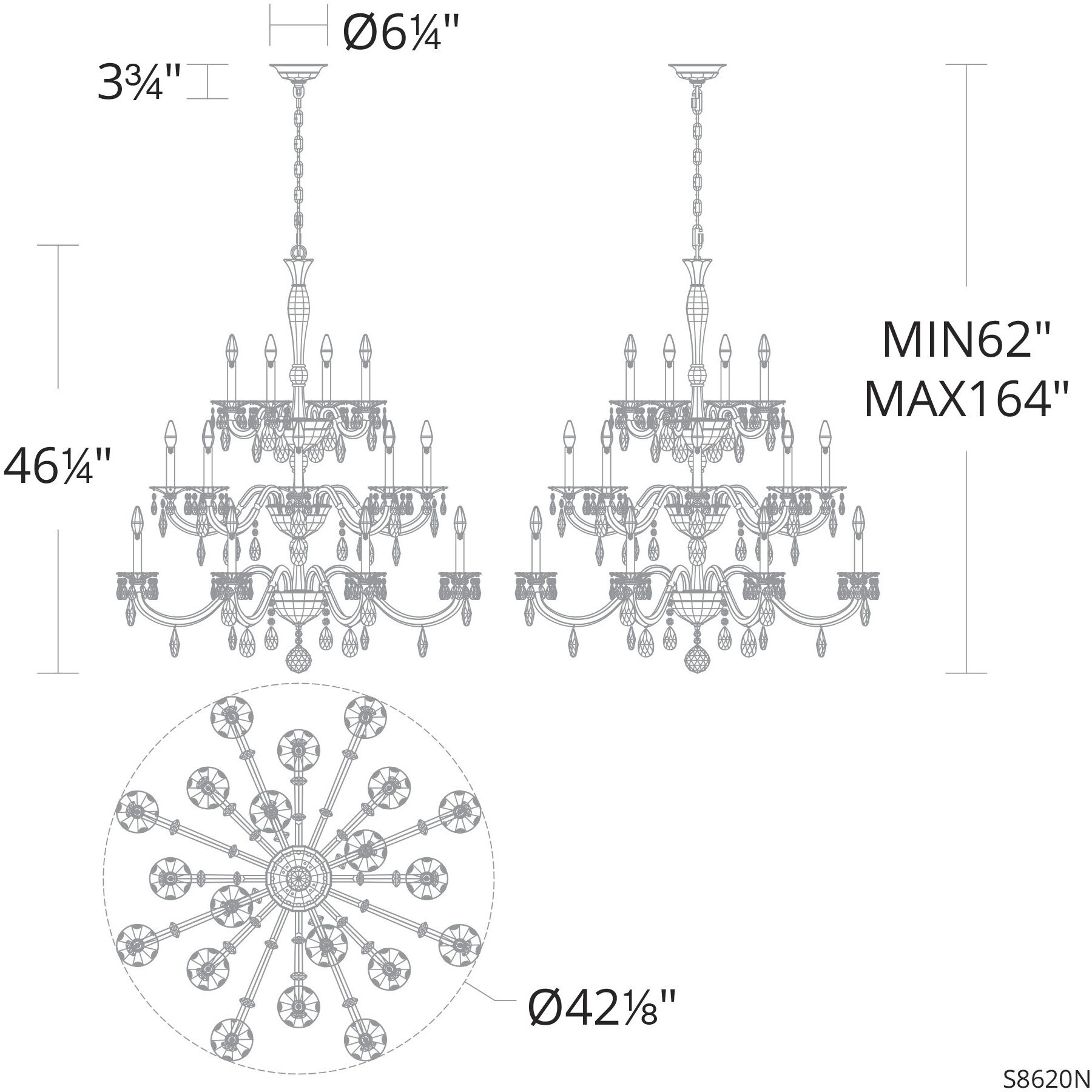 San Marco 20 Light 42.3 inch French Gold Chandelier Ceiling Light, Schonbek Signature